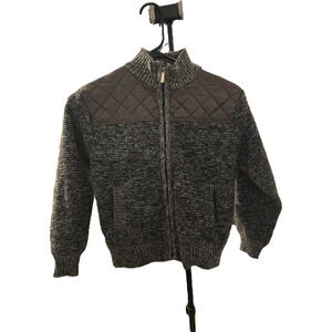 Gioberti Boy’s Brown and Gray Quilted Trim Knit Jacket — Size 10 Cold Winter